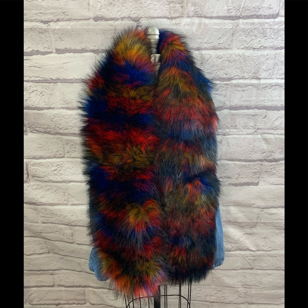 NWT Multicolored Fur Scarf